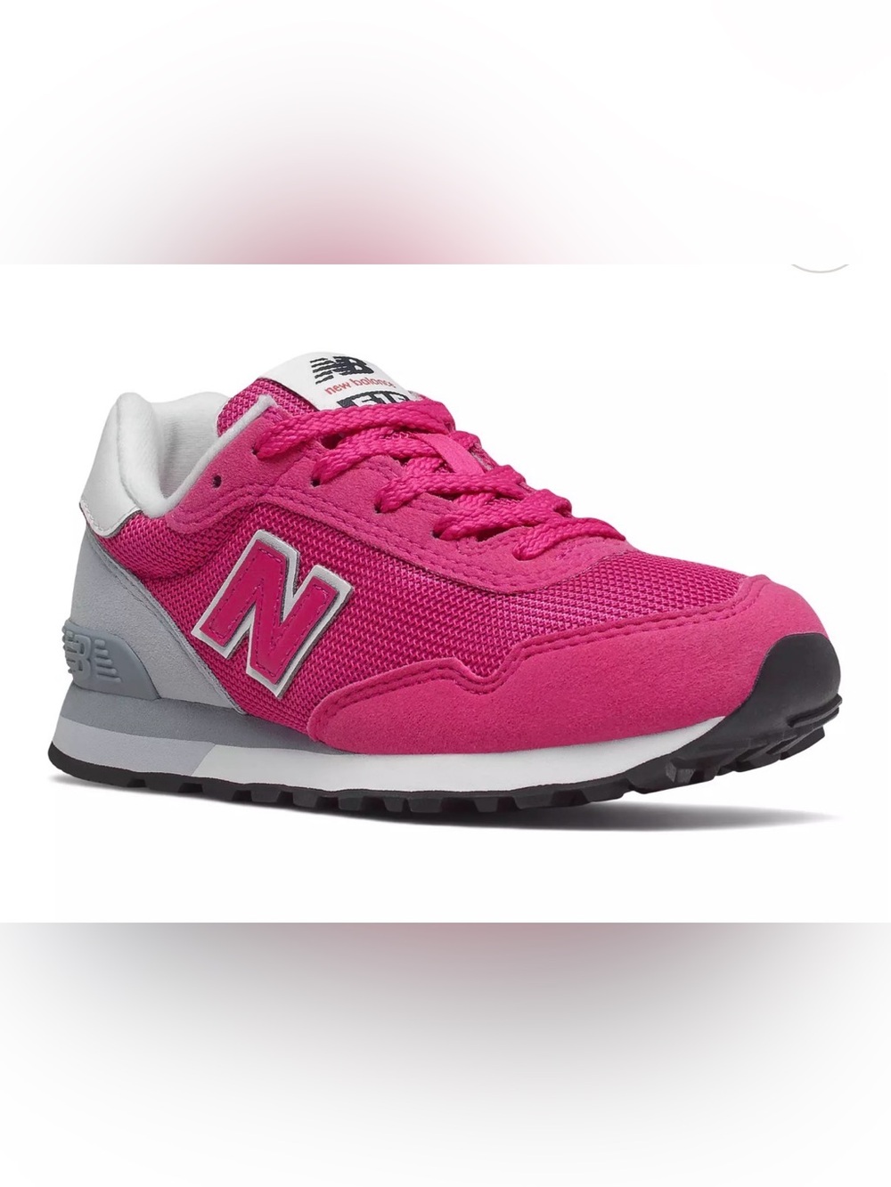 New Balance Kids 515 Hot Pink and Gray Retro Runner